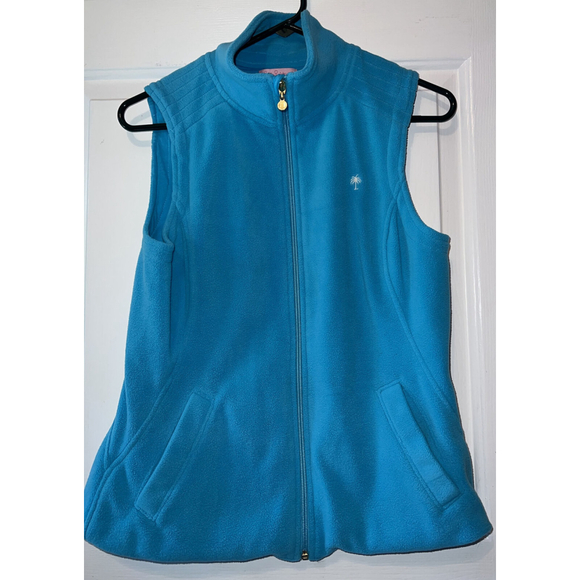 Lilly Pulitzer Swift Full Zip Fleece Vest Jacket (Blue) size Small - Picture 1 of 5